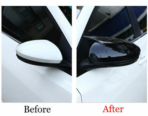 for Nissan Sentra 2020-2022 Glossy Black Ox Horn Side Rearview Mirror Cover Trim