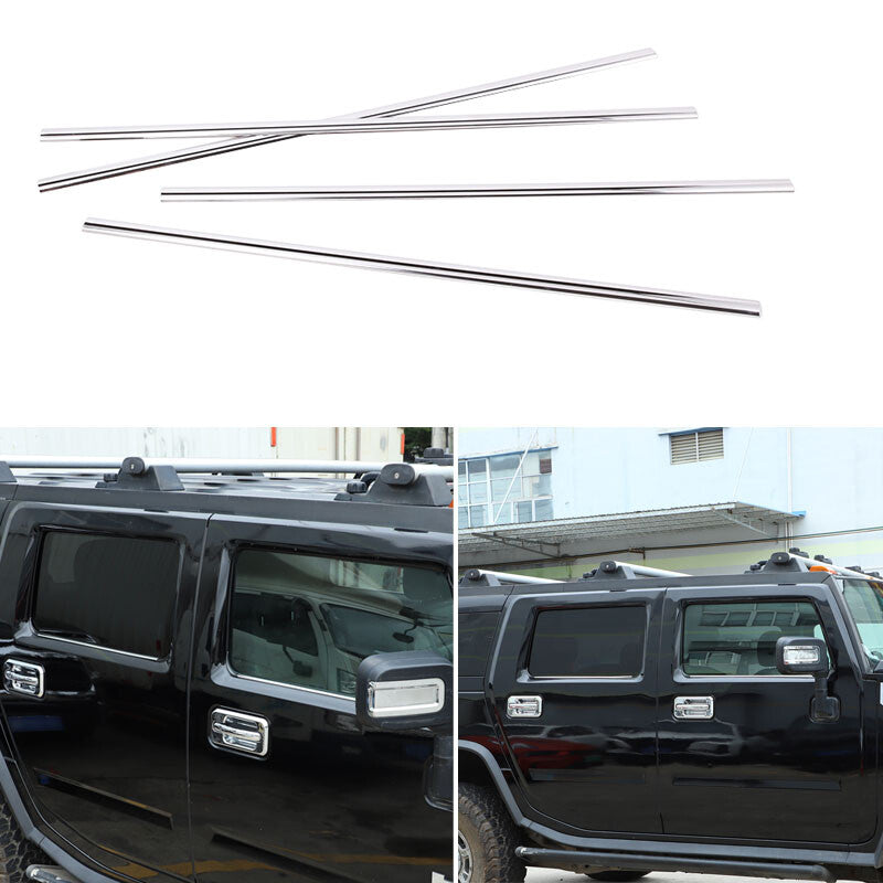 4-Piece Chrome-Plated Stainless Steel Door and Window Sill Decorations Suitable for 2003-2009 for Hummer H2 ( )