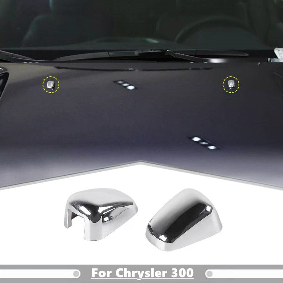 For 2011-2023 for Chrysler 300/ for Dodge Durango Chrome Front Wiper Nozzle Cover Trim 2P v