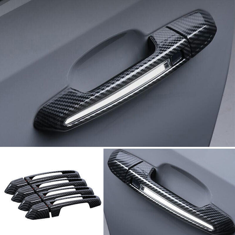 for Cadillac XTS 2013-17 Carbon Fiber Exterior Outside Door Handle Cover Trim 8P