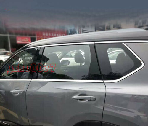 6x for Nissan Rogue 2021-23 Chrome Steel Window Lower Window Molding Strip Trim