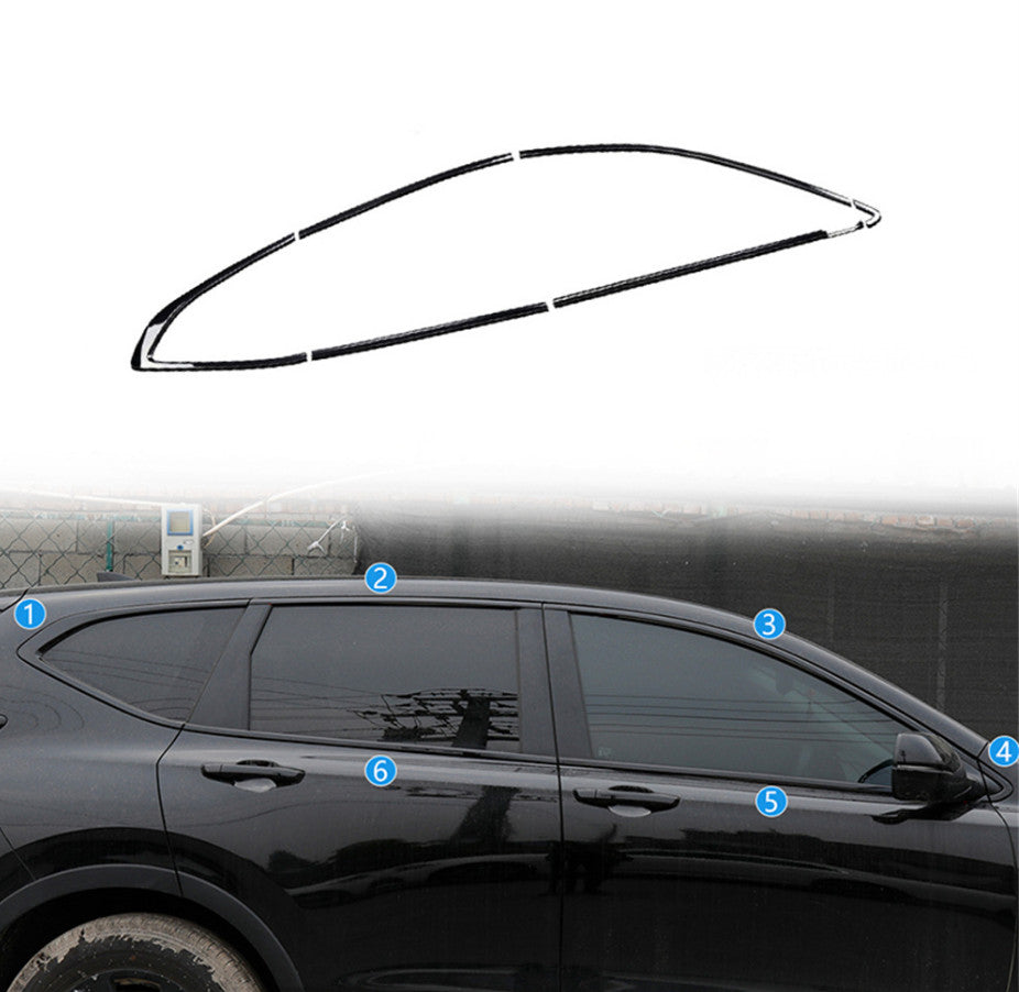 for Honda CRV CR-V 2018-2019 Black Steel Car Window Sill Molding Trim Strips 12p