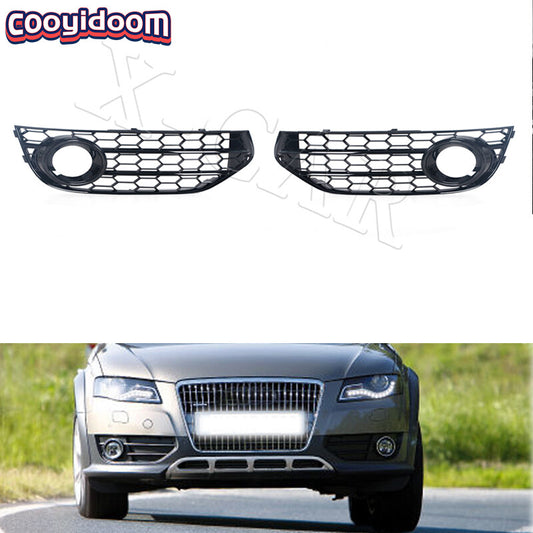A pair of front honeycomb grille fog light covers are suitable for the for Audi A4 B8.5 ALLROAD 2009 - 2015.