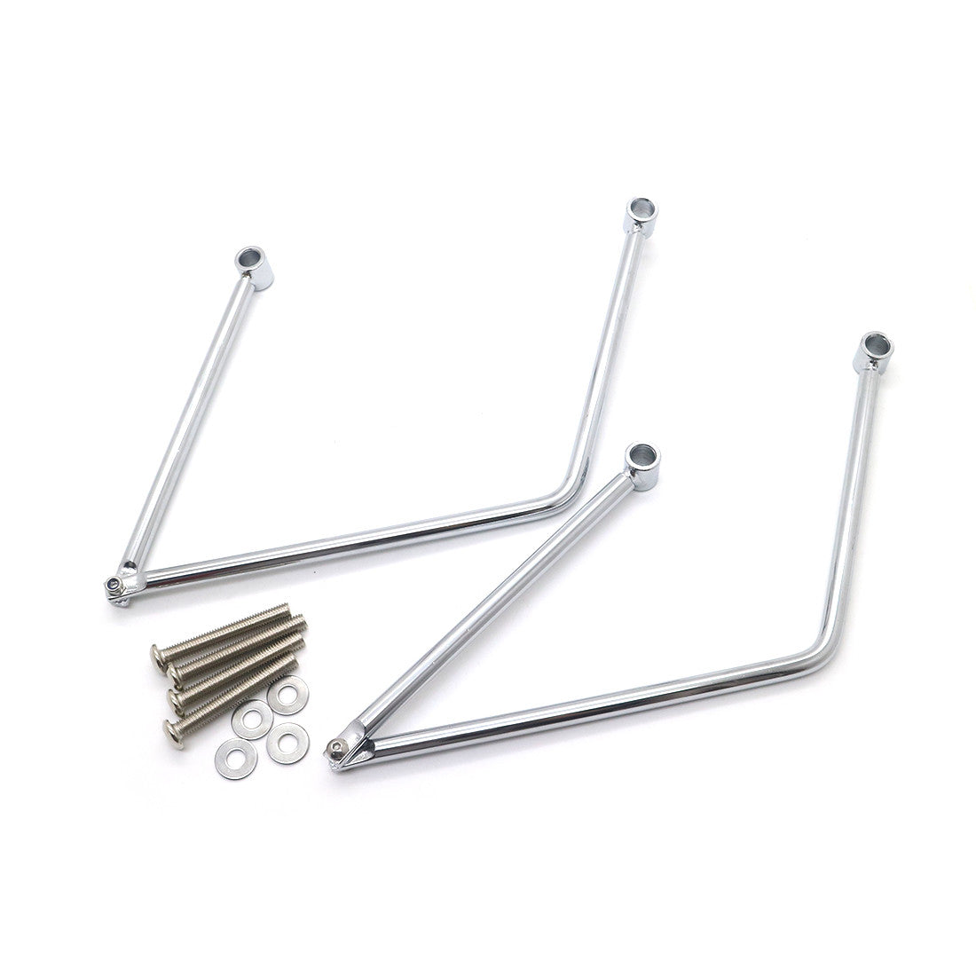 Chrome Adjustable Saddle bag Support Bar Mounts Bracket for Harley for Honda for Suzuki Q