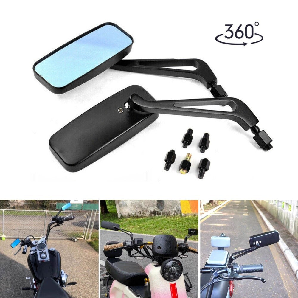 Universal Rectangle Motorcycle Rear View Side Mirrors for Harley for Honda for Yamaha