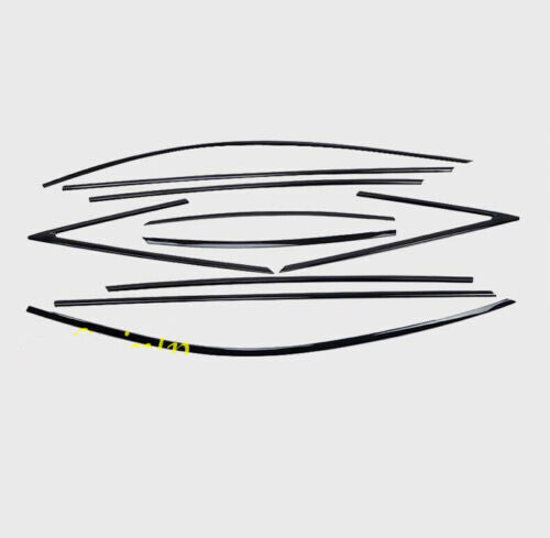 10P for Toyota for Avalon 2019-2021 Glossy Black Window Sill Strip Trim Cover Steel