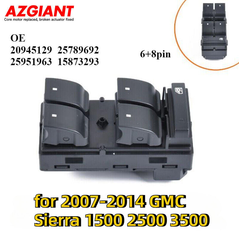 Power Window Switch Front Left Driver Side for GMC for Sierra / for Chevrolet Avalanche