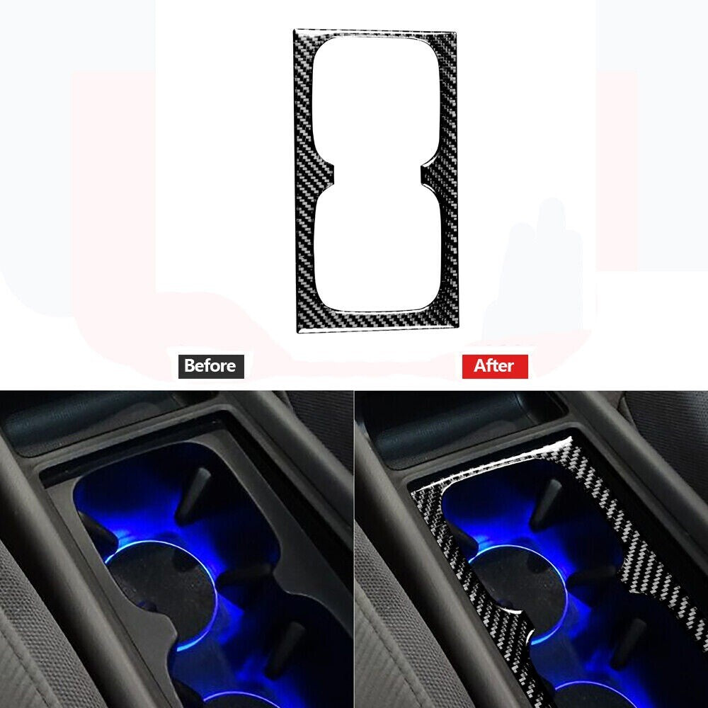 Carbon Fiber Watercup Holder Trim Cover for Honda for Civic 8th 2006-2011 Black New n