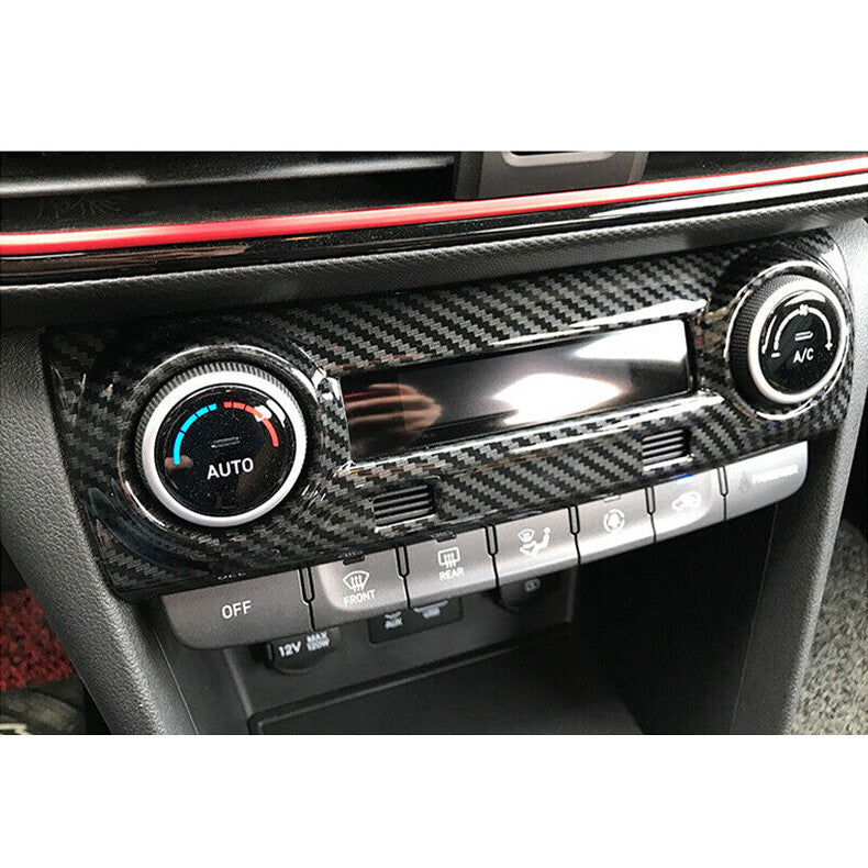 for Hyundai Kona 2018-2022 Carbon Fiber Car Central Console AC Switch Frame trim