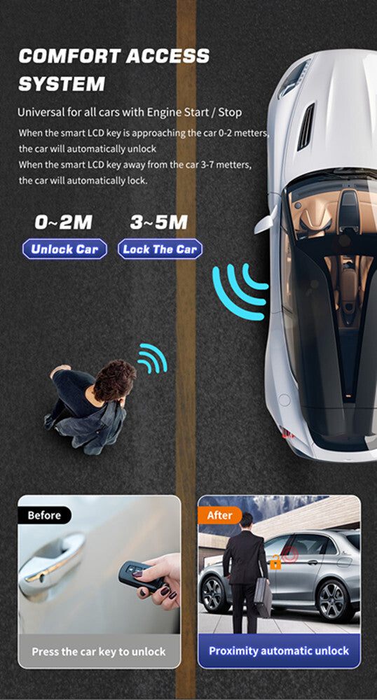 Keyless Entry Digital Remote Car for Smart Key Touch Screen Anti-scratch Waterproof