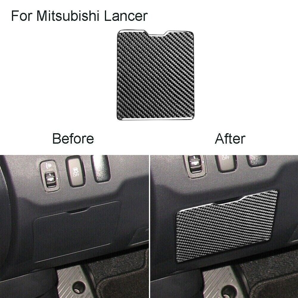 Carbon Fiber for Co -pilot Storage Box Panel Cover Trim For Lancer 2008-15 n