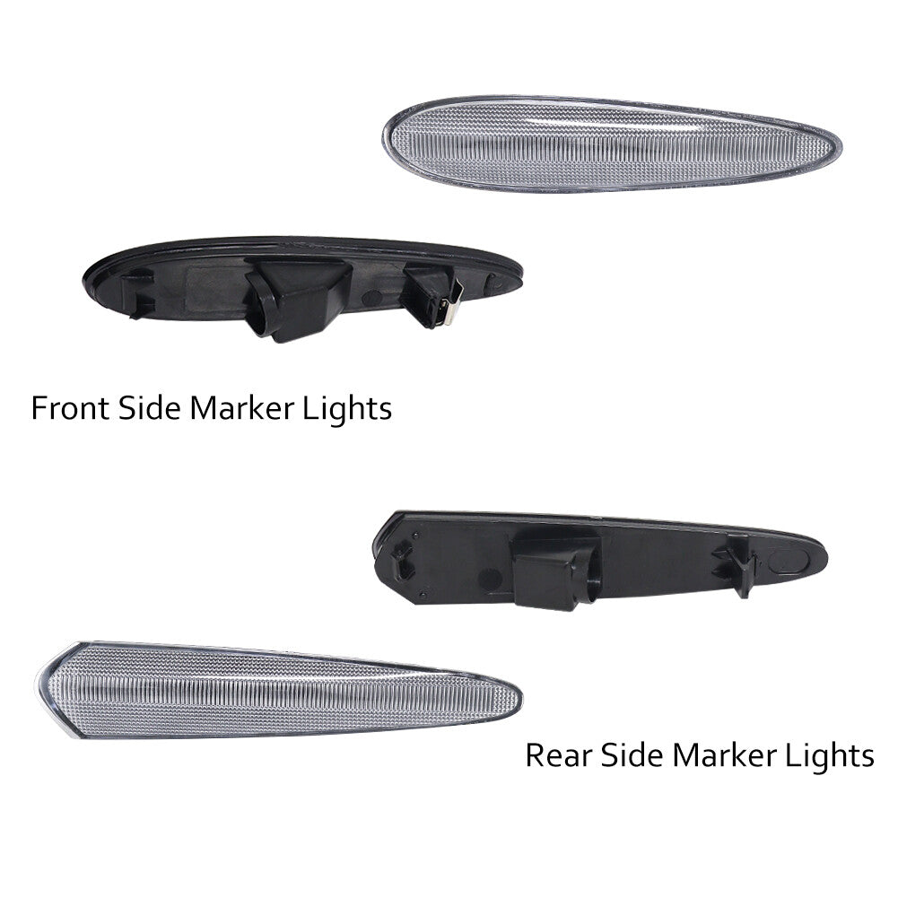 Pack Clear F&R Bumper Side Marker Light Housing Kit for 00-03 for Maxima - v