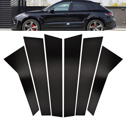 for Porsche Macan 2014-22 Piano Black Pillar Post Door Window Molding Strip Trim