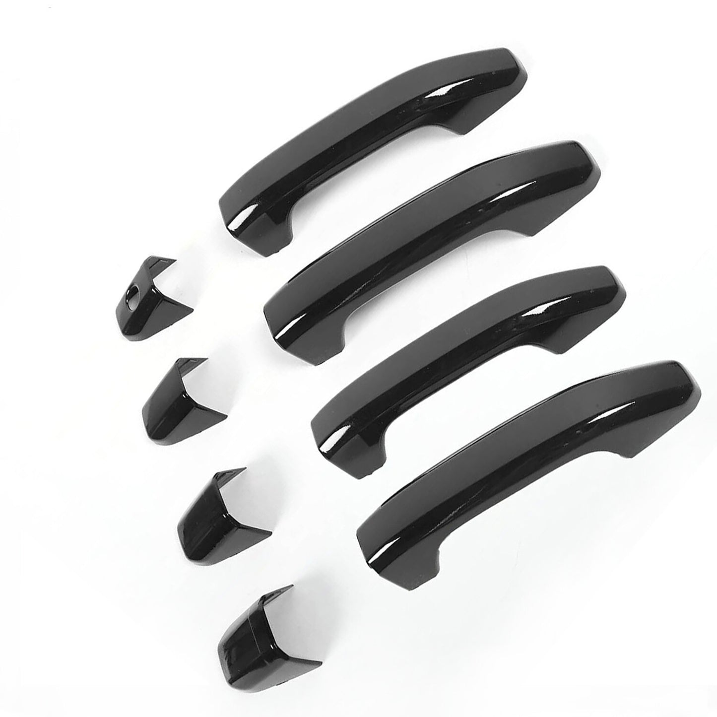 8Door Handle Covers for GMC for Sierra for Chevy Silverado 1500 NO 2014-24 for Smart Black n