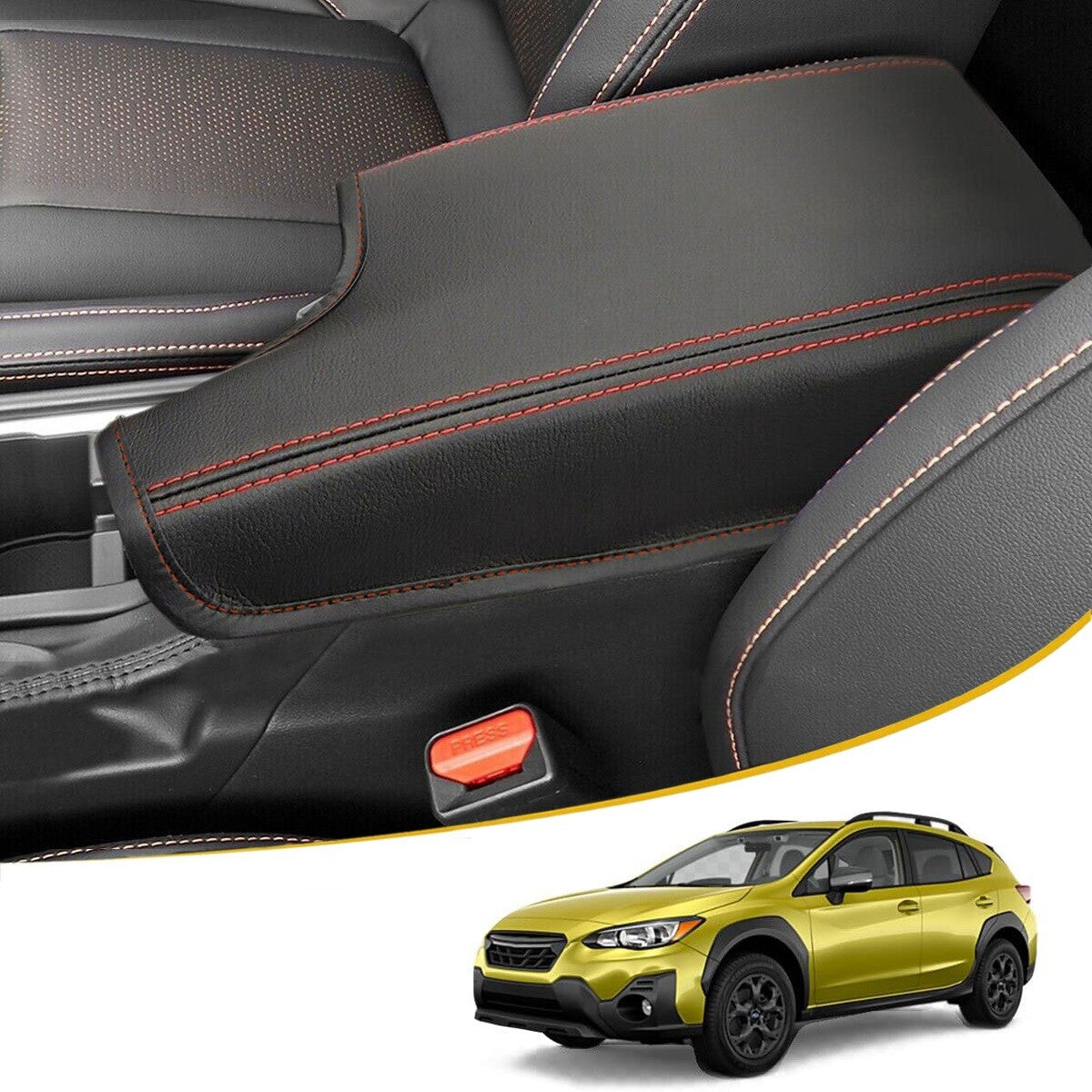 Fits for Subaru Crosstrek Red Needle Center Console Armrest Cover Accessories (models 17-23) n