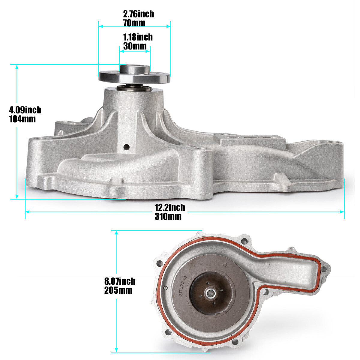 Water pump suitable for Volvo trucks VNL, VHD, D11, D13, D16 engines. (85109694, 85124623) n