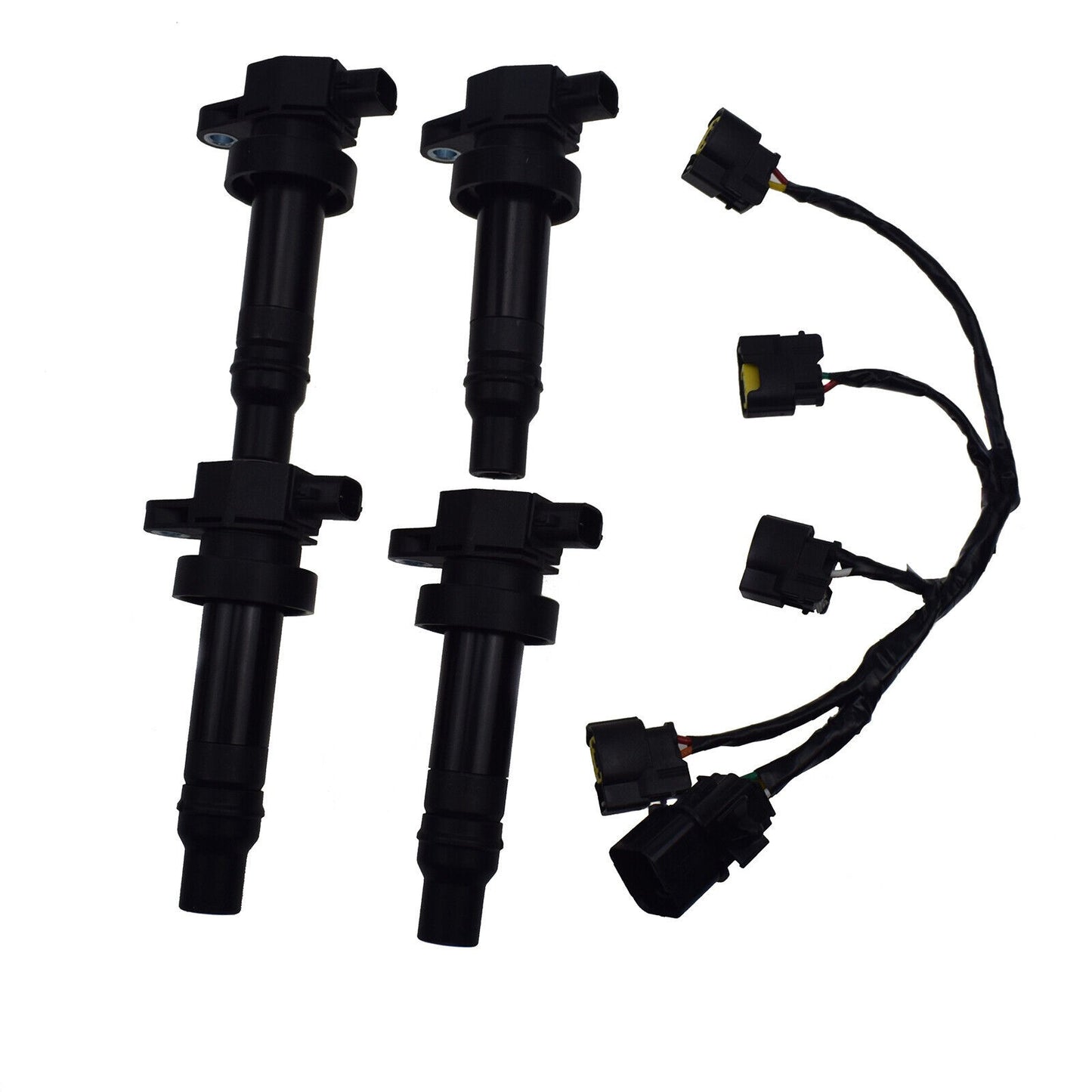 4Pcs Ignition Coils & Wire Harness for Hyundai for Elantra for Kia Soul Rio 1.6L UF-636 Q