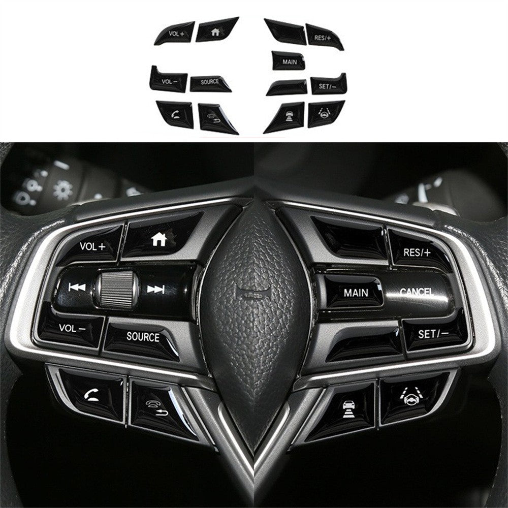 Glossy Black Car Steering Wheel Button Frame Trim Covers for Honda for Accord 18-21 Q