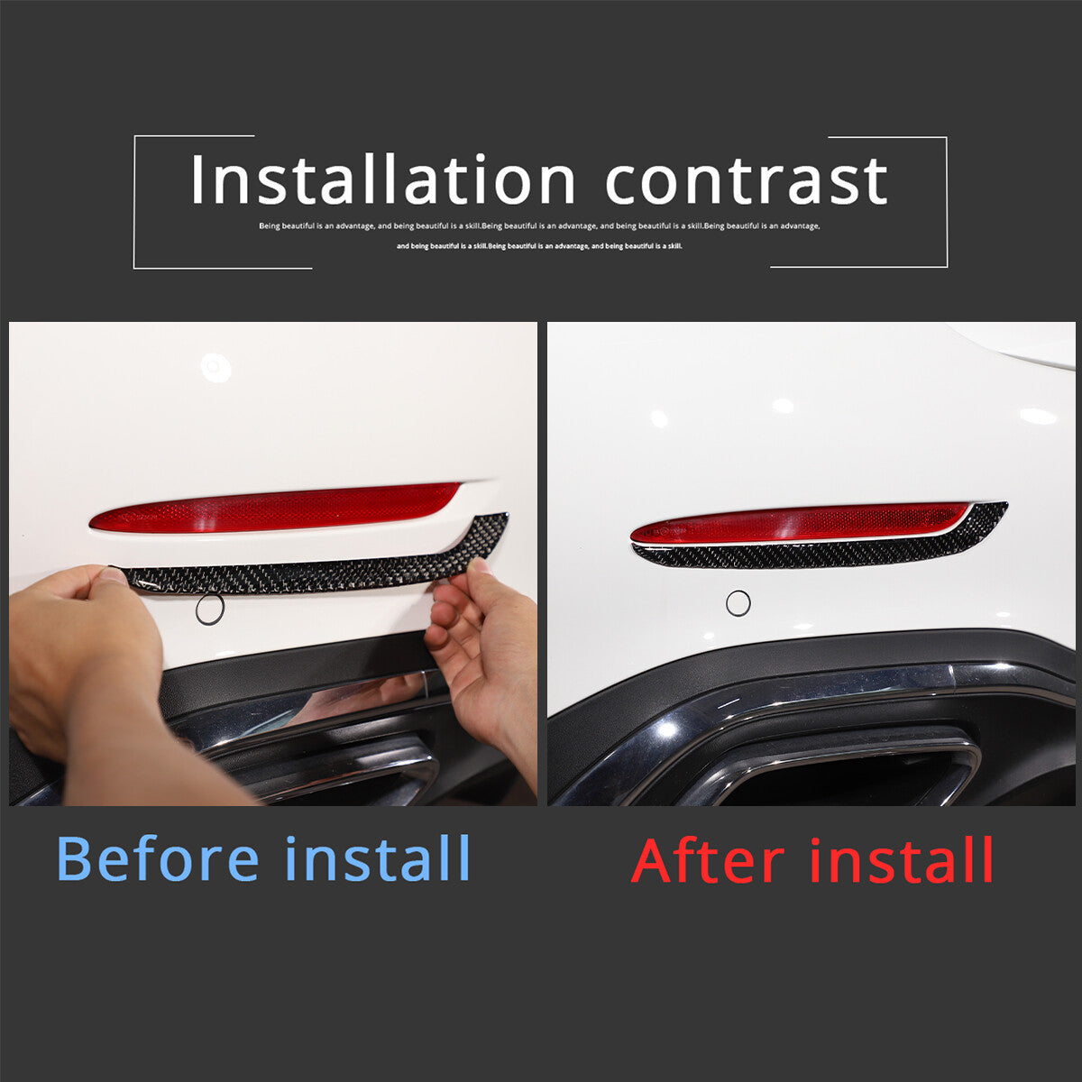 2-Pack Carbon Fiber Taillight Stickers for C-Class 2022 & 2023 n