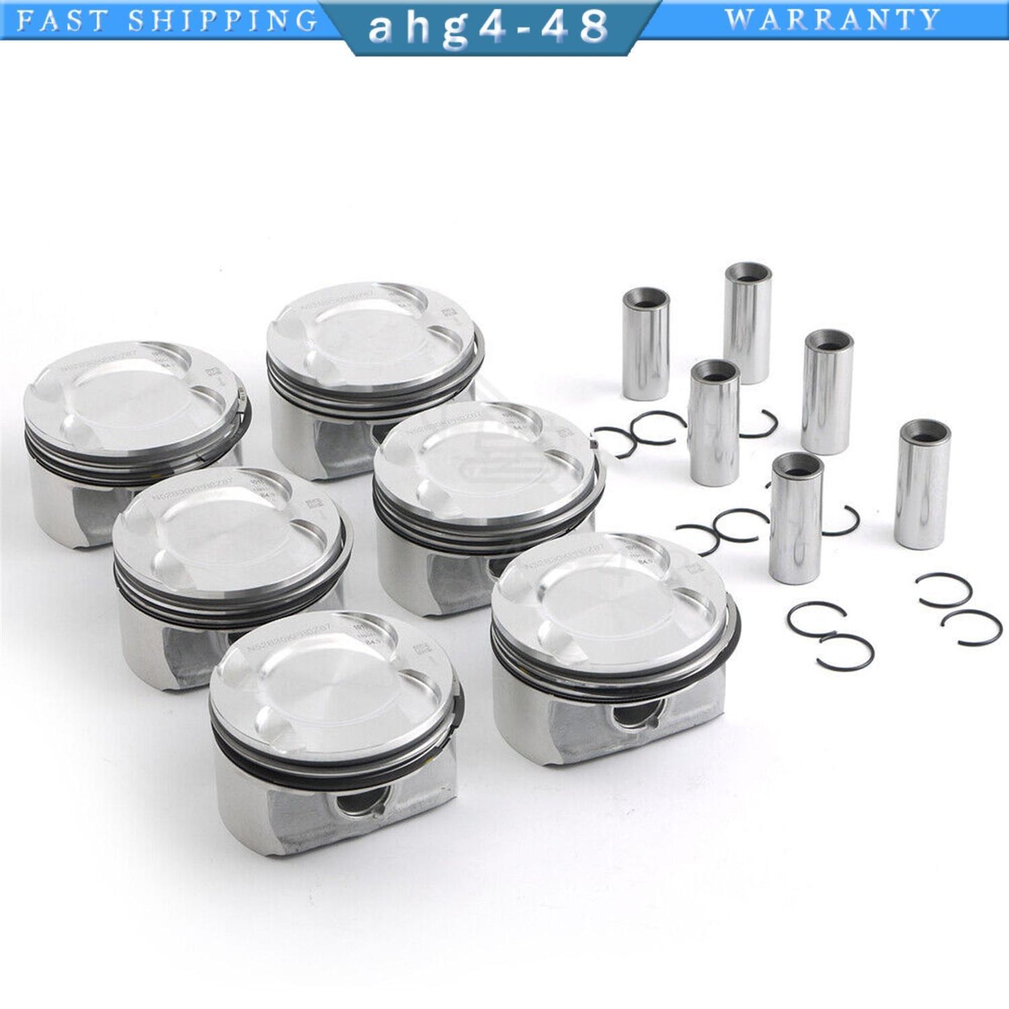 6-Piece CR 9.3:1 Piston Ring Set N52B30BF for E87, E90, 330i, 530i 11257564335-