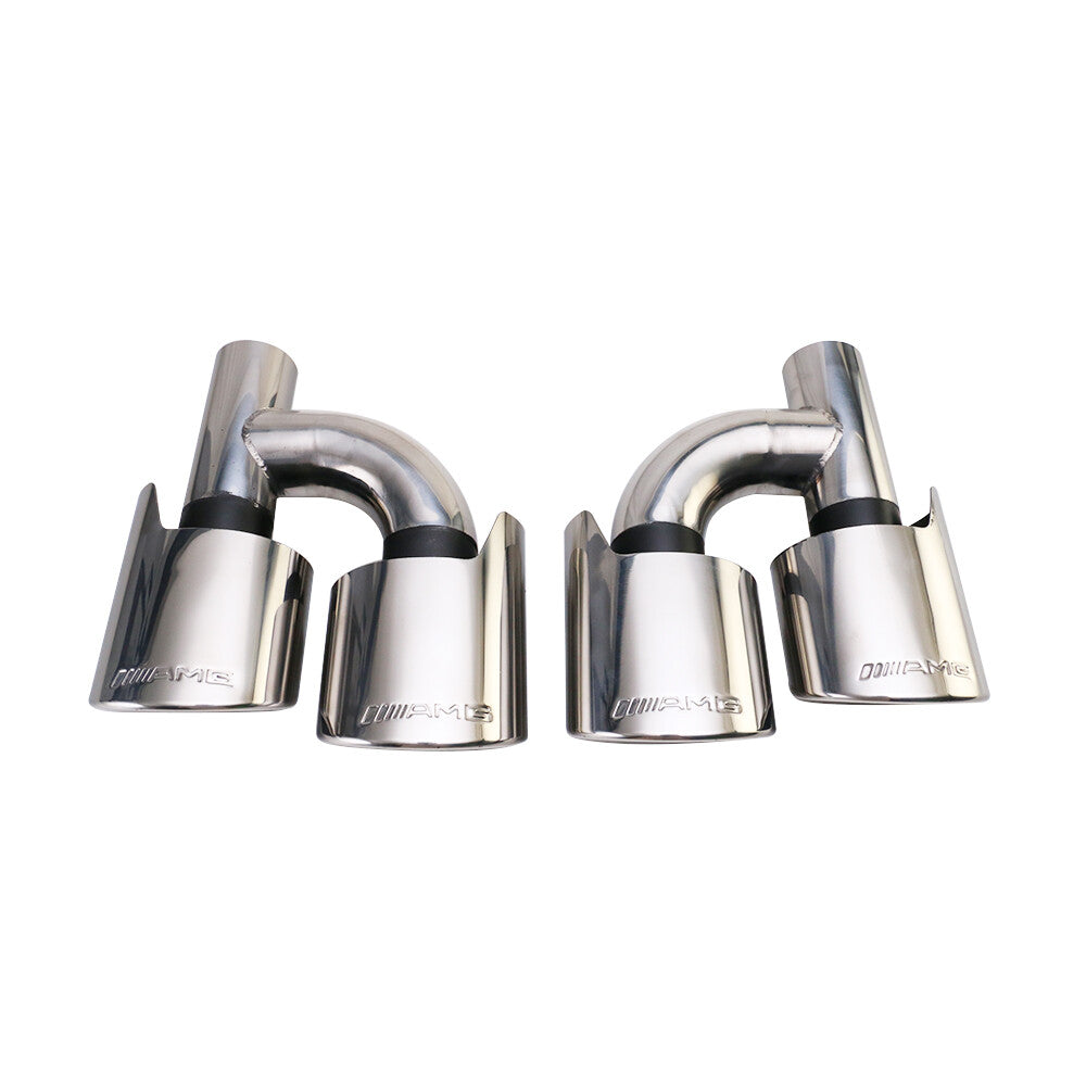 C63 Exhaust Tips AMG For C250 C300 C350 for Mercedes W204 W211 C-Class Sliver black