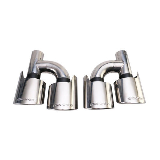 C63 Exhaust Tips AMG For C250 C300 C350 for Mercedes W204 W211 C-Class Sliver black