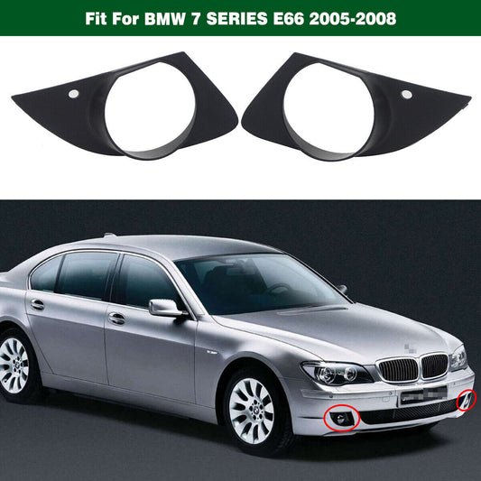 1Pair Front Bumper Fog Light Lamp Cover Trim Bezel for BMW 7SERIES E66 2005-2008