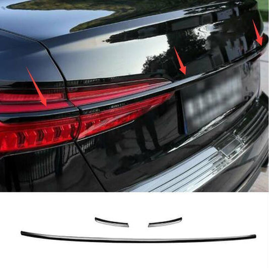 for Audi A6 C8 2019-24 Gloss Black Rear Door Trunk Cove Tail light Molding Trim