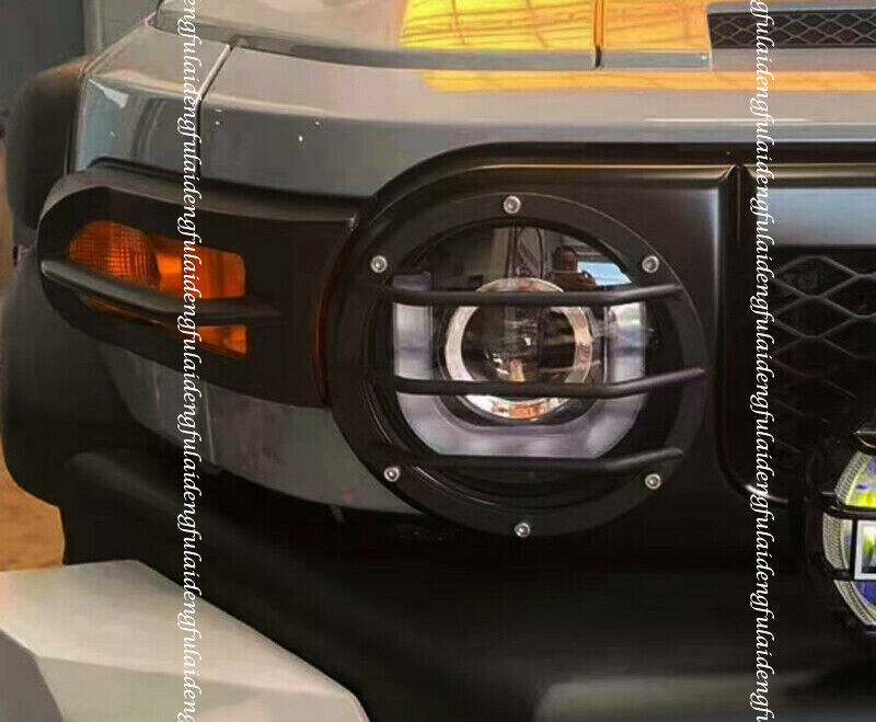 for Toyota FJ Cruiser 2006-2021 Black Iron Front Headlight Guards Cover Trims