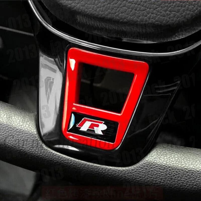 for Volkswagen for VW for Tiguan 2017-2024 Red Steering Wheel Sequin Cover Trim 1PCS