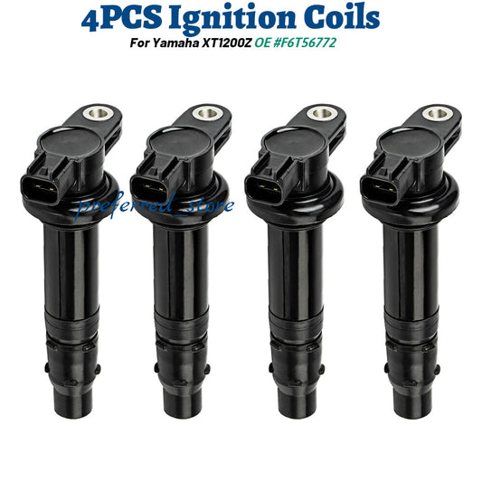 4-pack of ignition coils, 10-15mm, for Yamaha XT1200Z Super Tenere F6T56772 23P-82310-00- v