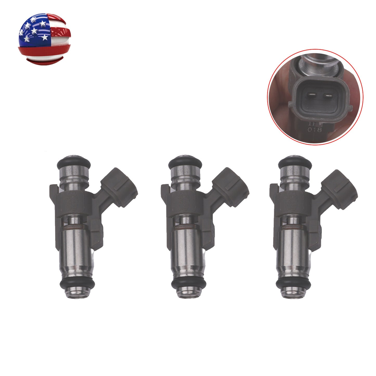 3Pcs Fuel Injectors Fit for Kawasaki 15-22 Mule Pro-Fxt 18-22 Mule Pro-Fxr