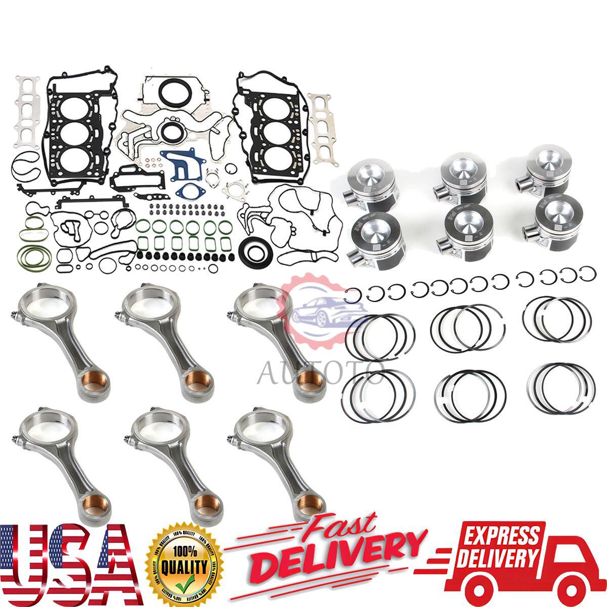 Engine Overhaul Gasket Kit - Pistons Rings Set Connecting Rods 059198401F for VW