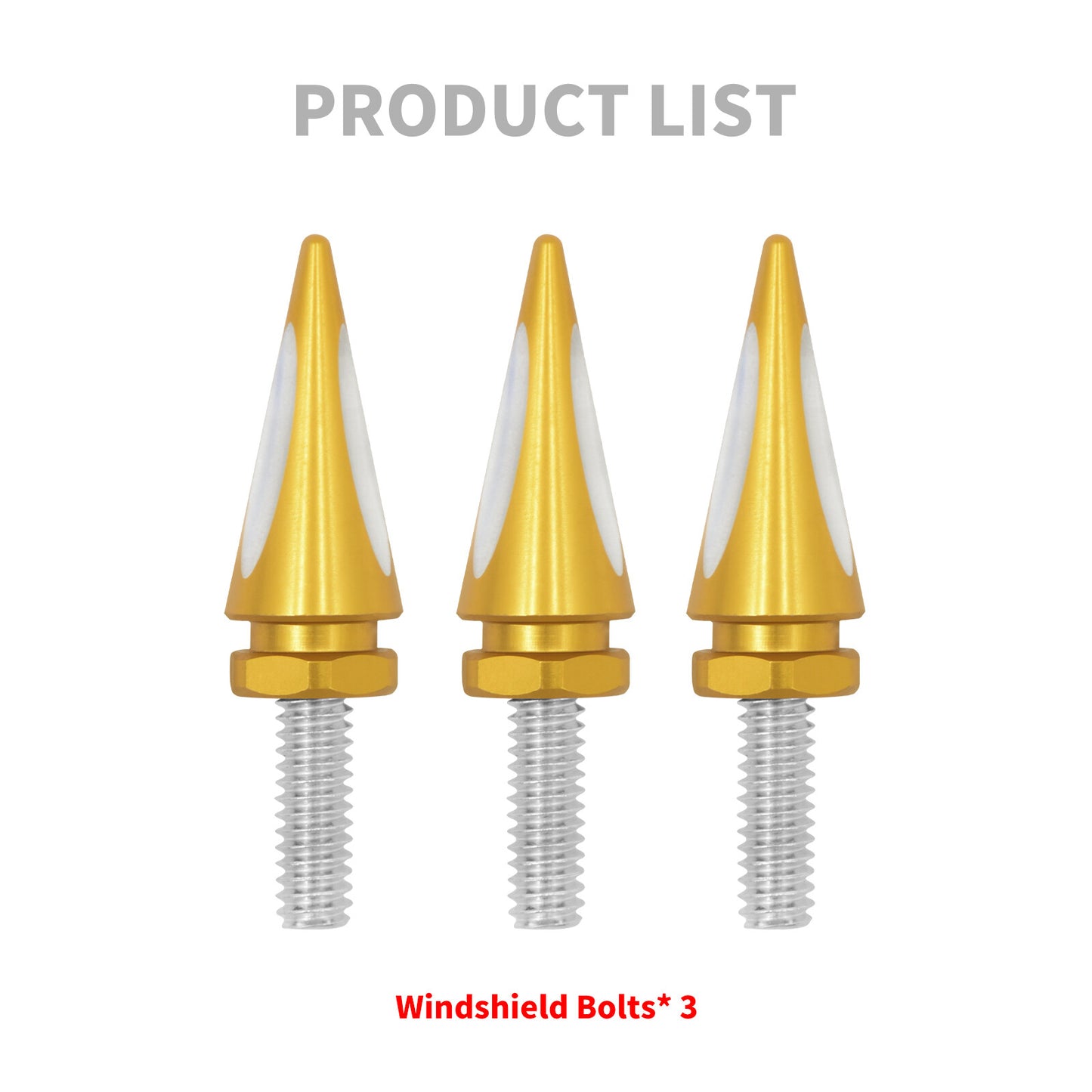 Gold Spike Wind Screen Windshield Bolts for Harley Street Electra Glide 96-2013