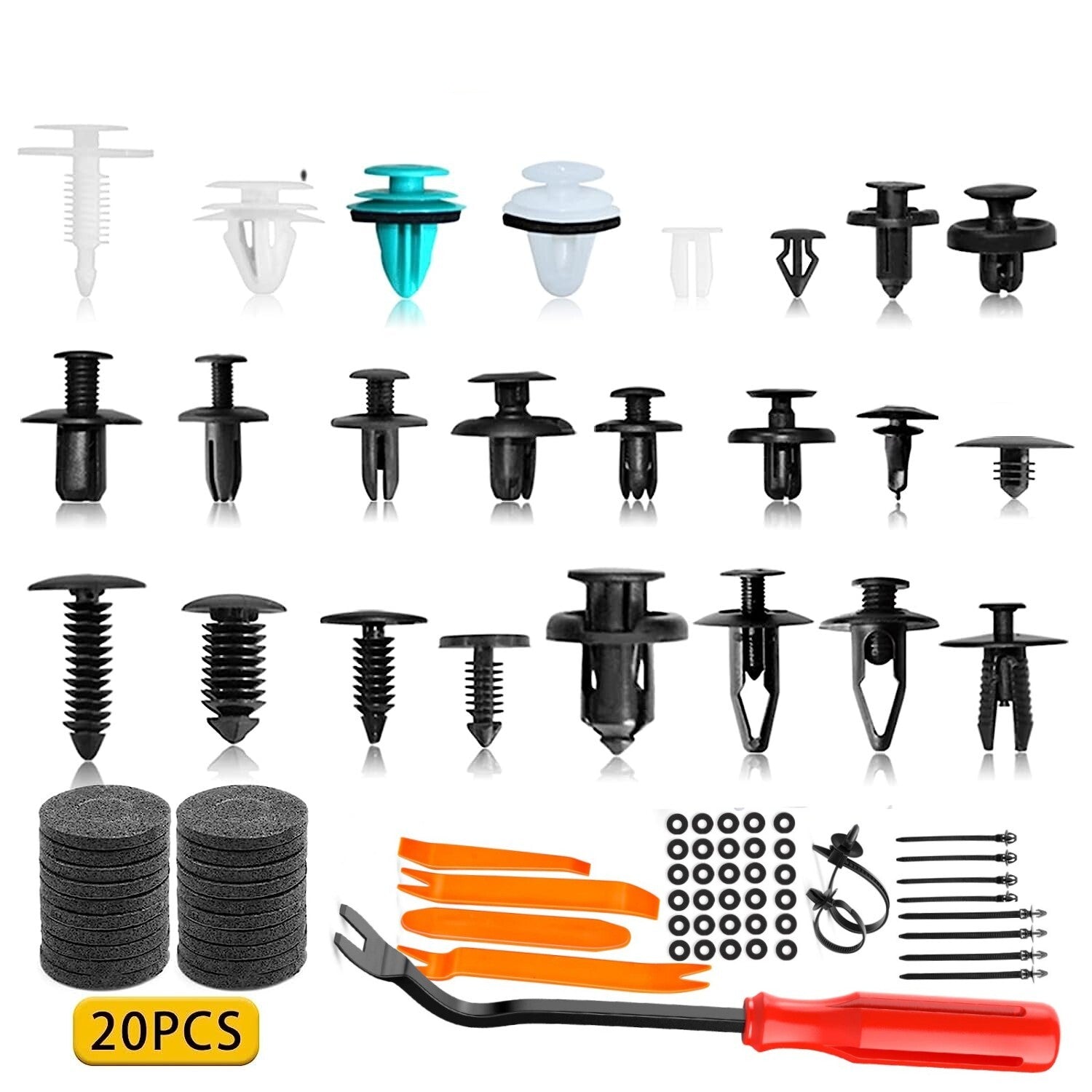 1088 PCS Car mounting clips, mudguard rivet clips, automatic pin pusher wire harness clips