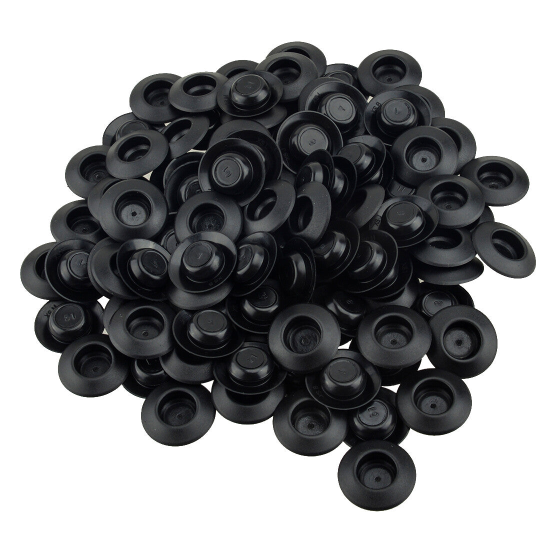 100pcs Black 1/2 Hole Flush Mount Plastic Body & Sheet Metal Plug Button v