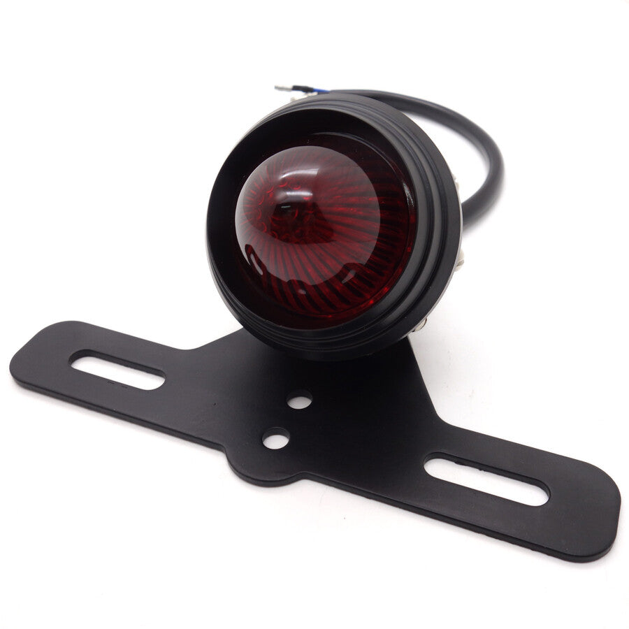 Motorcycle Black Retro Tail Brake Light Lamp for Harley Bobber Chopper Cafe Race Q