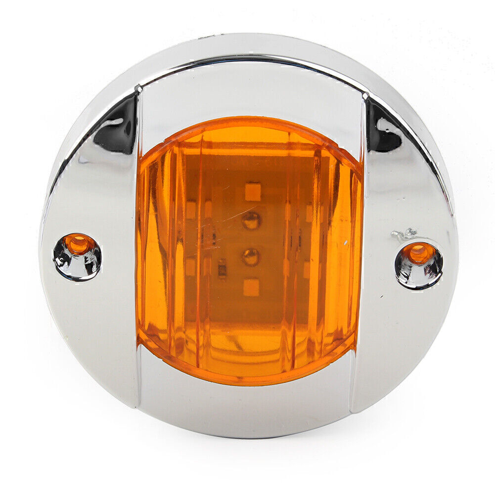 For Truck Trailer RV Boat Yellow Round 24V LED Side Marker Trailer Lights