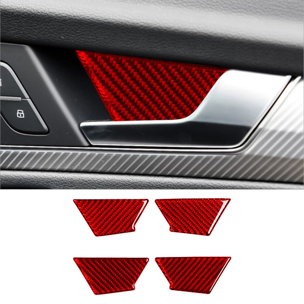 Red Carbon Fiber Interior Steering Wheel Cover Trim for Subaru Forester 2009-13 v