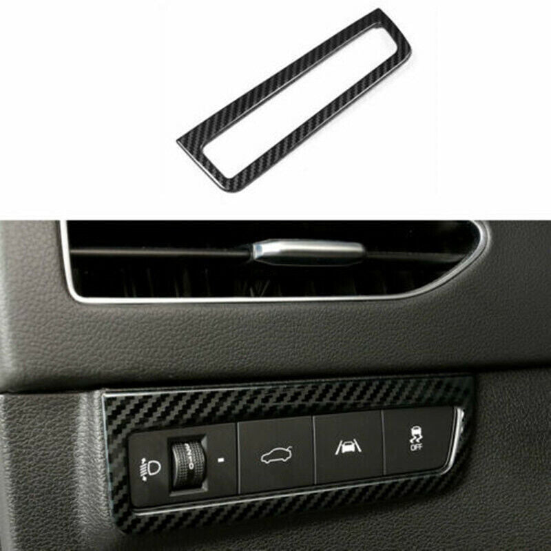 Carbon Fiber Headlight Adjustment Switch Cover Trim for Hyundai Sonata 2020 2021