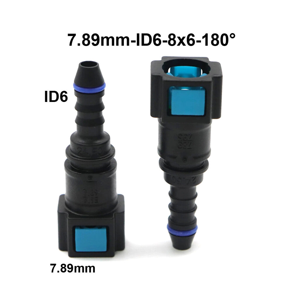 Automotive 2-piece 7.89mm ID6 8x6 180¡ã Fuel Line Hose Quick Release Female Connector Q