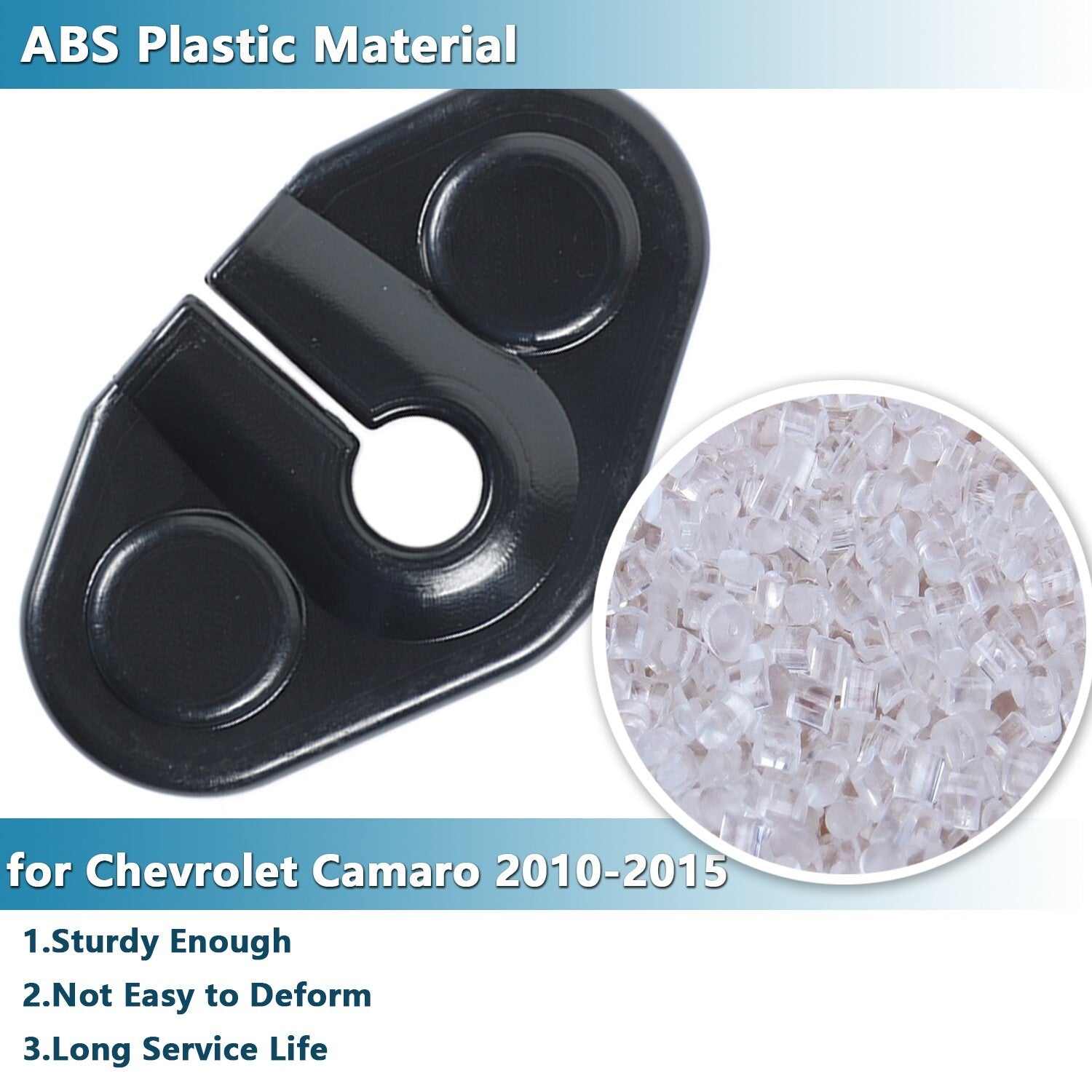 Door Lock Buckle Cover Protective Cap Trim for Chevrolet Camaro 2010-2015 Black