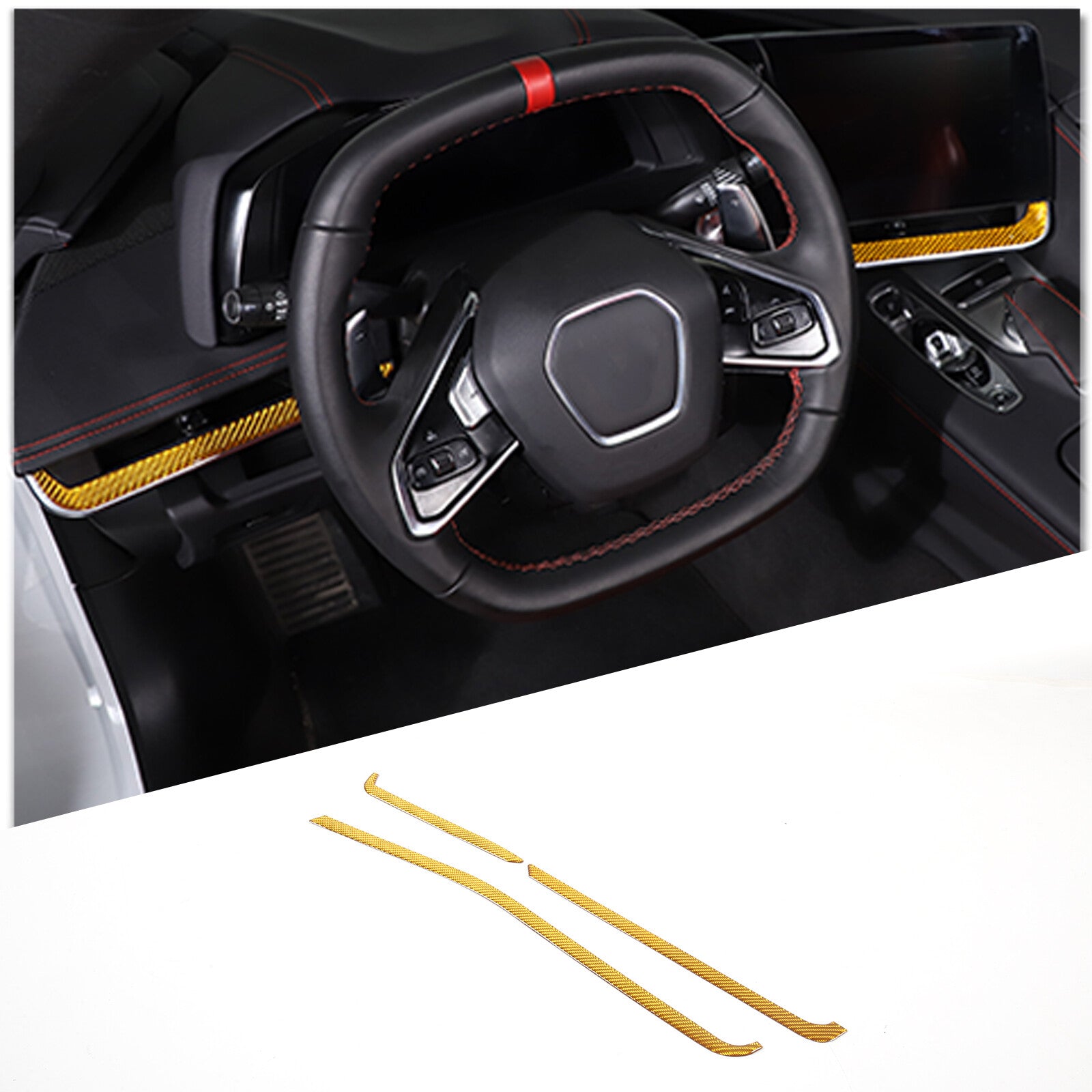 2PCS for 2008-13 for Cadillac CTS Carbon Fiber Interior Circuit Cover Trim- v