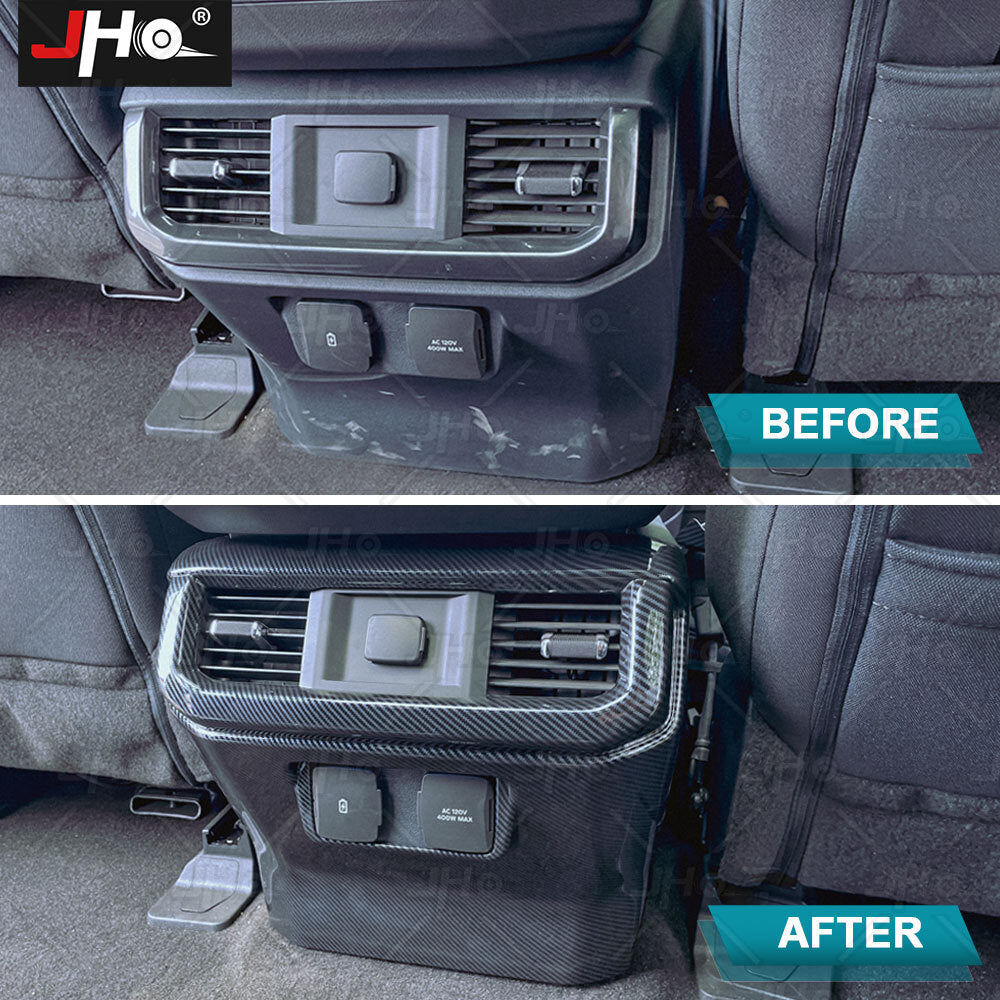Glossy Rear Air Condition Outlet Vent Panel Trim Cover for Ford F150 2021-2022