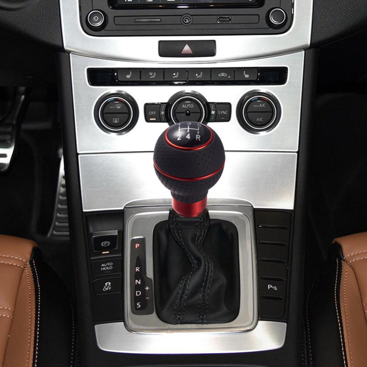 5 Speed Car Manual Gear Stick Shift Knob Shifter Lever Adapter Auto Accessories Q