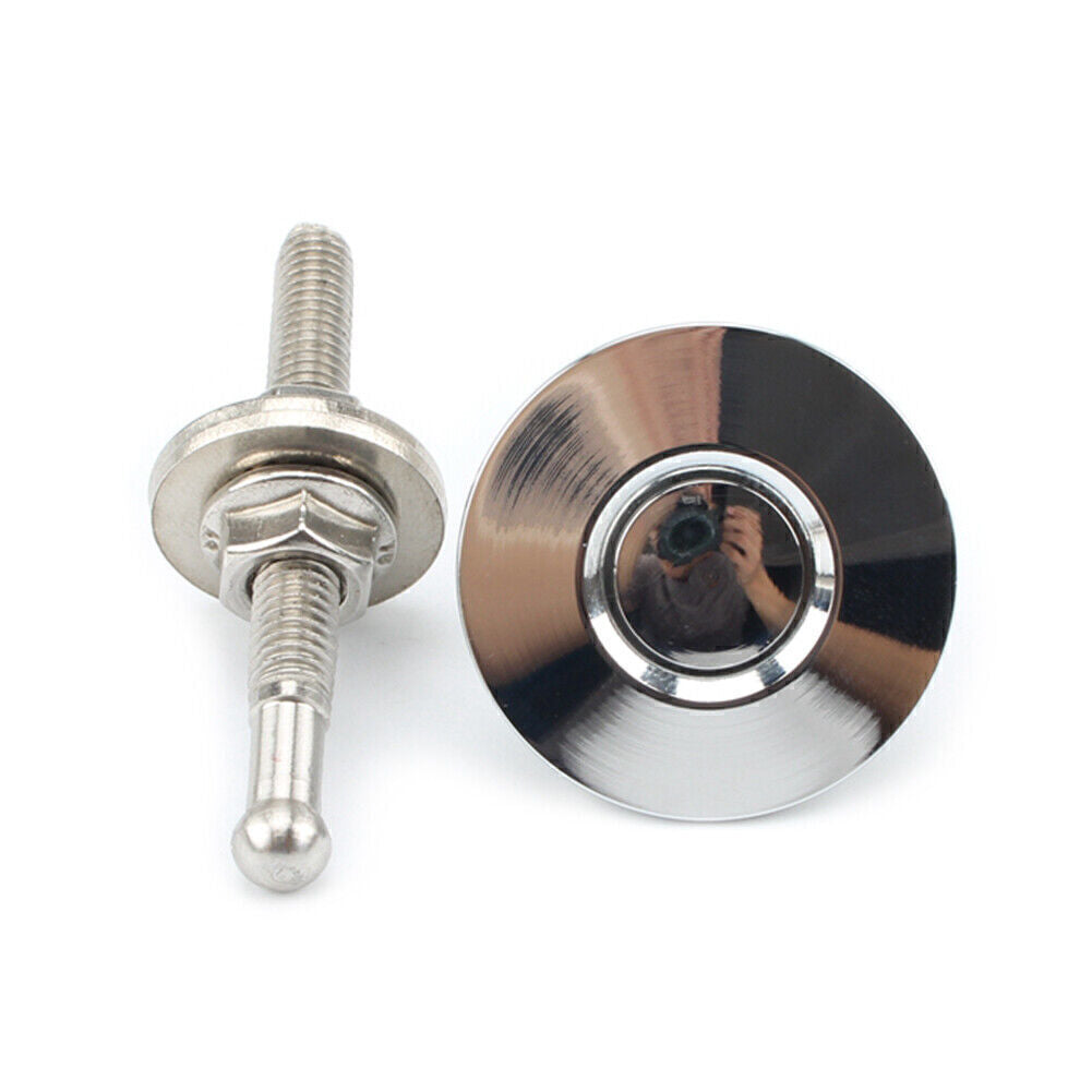Car Push Button Quick Release Hood Bonnet Pins Lock Clip Bumper Latch Kit Silver
