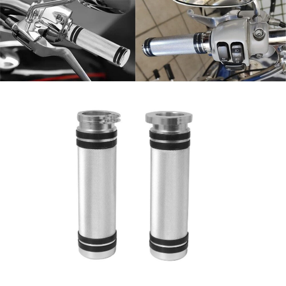 1/25mm Chrome Handlebar Hand Grips for Harley Touring Sportster XL883 1200 X48