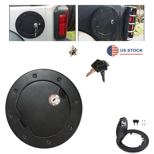 Locking Fuel Gas Filler Door Tank Cap Cover for Jeep for Wrangler JK JKU A 2007-2018 Q
