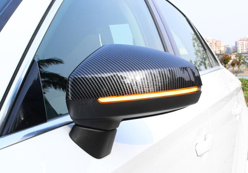 for Audi A3 S3 2014-20 ABS Carbon Fiber Exterior Rear View Mirror Cap Cover Trim