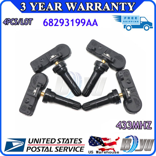 4-pack 68293199AA Tire Pressure Monitoring Sensors (TPMS) for 2019-22 for Dodge for RAM 1500 DT Q
